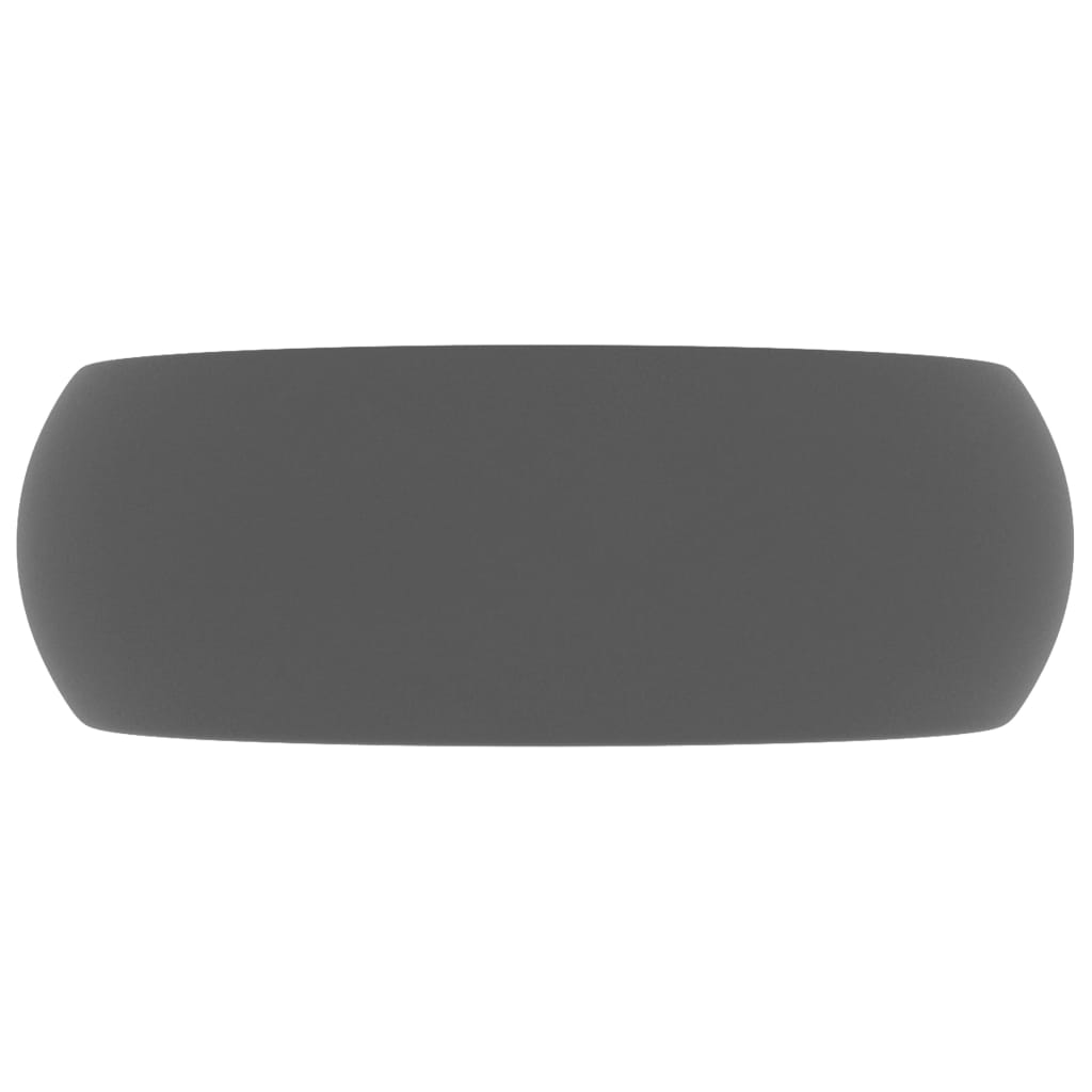 Baderomservant Luksuriøs rund matt mørkegrå 40x15 cm keramisk