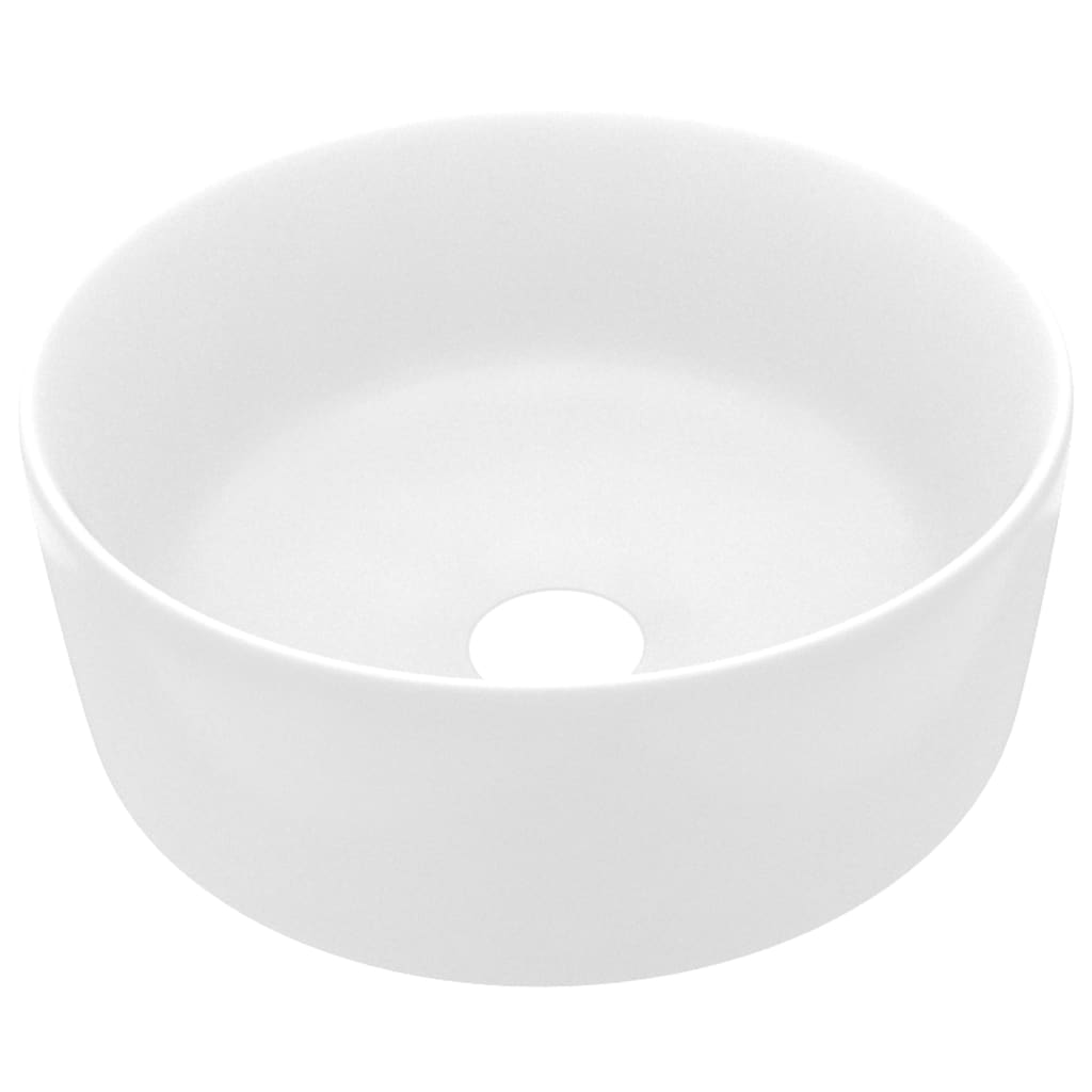 Baderomsvask Luksuriøs rund matt Hvit 40x15 cm keramisk