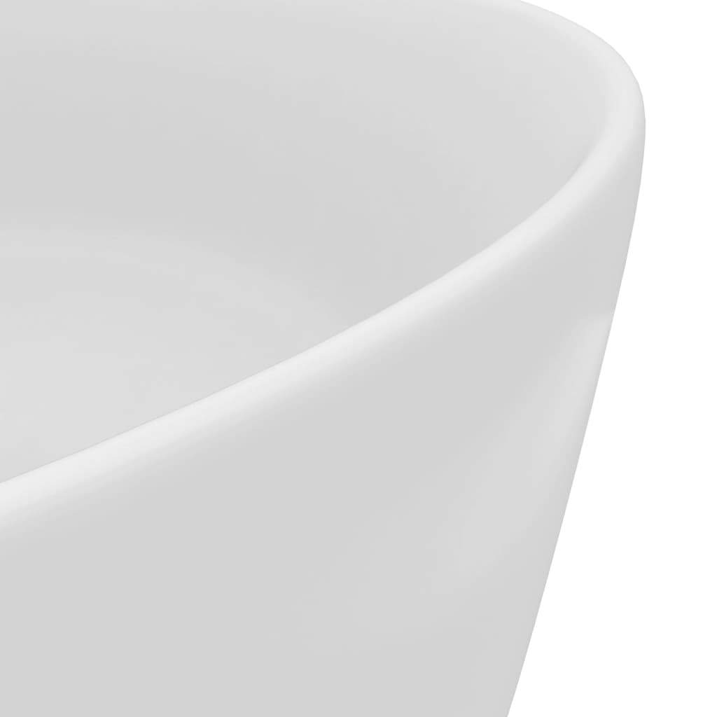 Baderomsvask Luksuriøs rund matt Hvit 40x15 cm keramisk