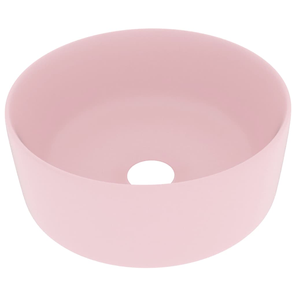 Baderomsvask Luksuriøs rund matt rosa 40x15 cm keramisk