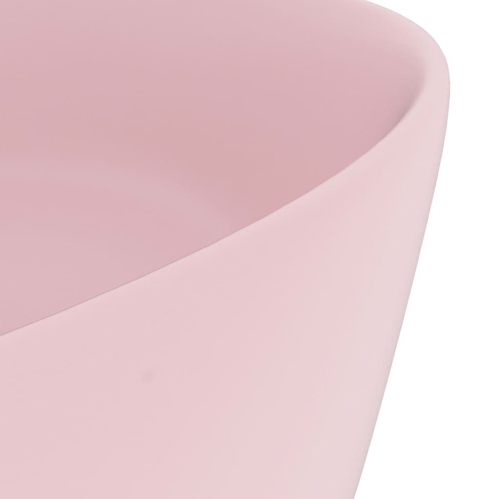 Baderomsvask Luksuriøs rund matt rosa 40x15 cm keramisk