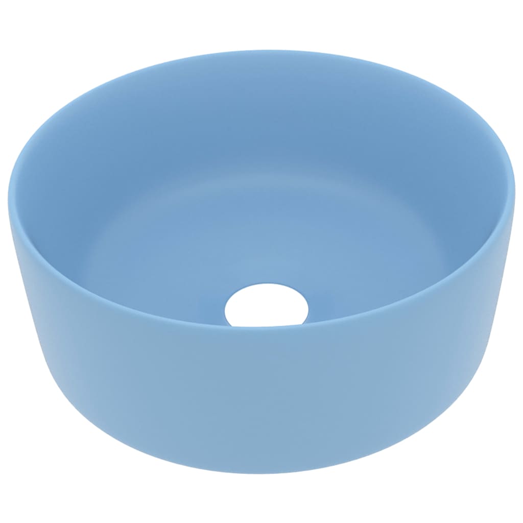 Baderomservant Luksuriøs rund matt lyseblå 40x15 cm keramisk