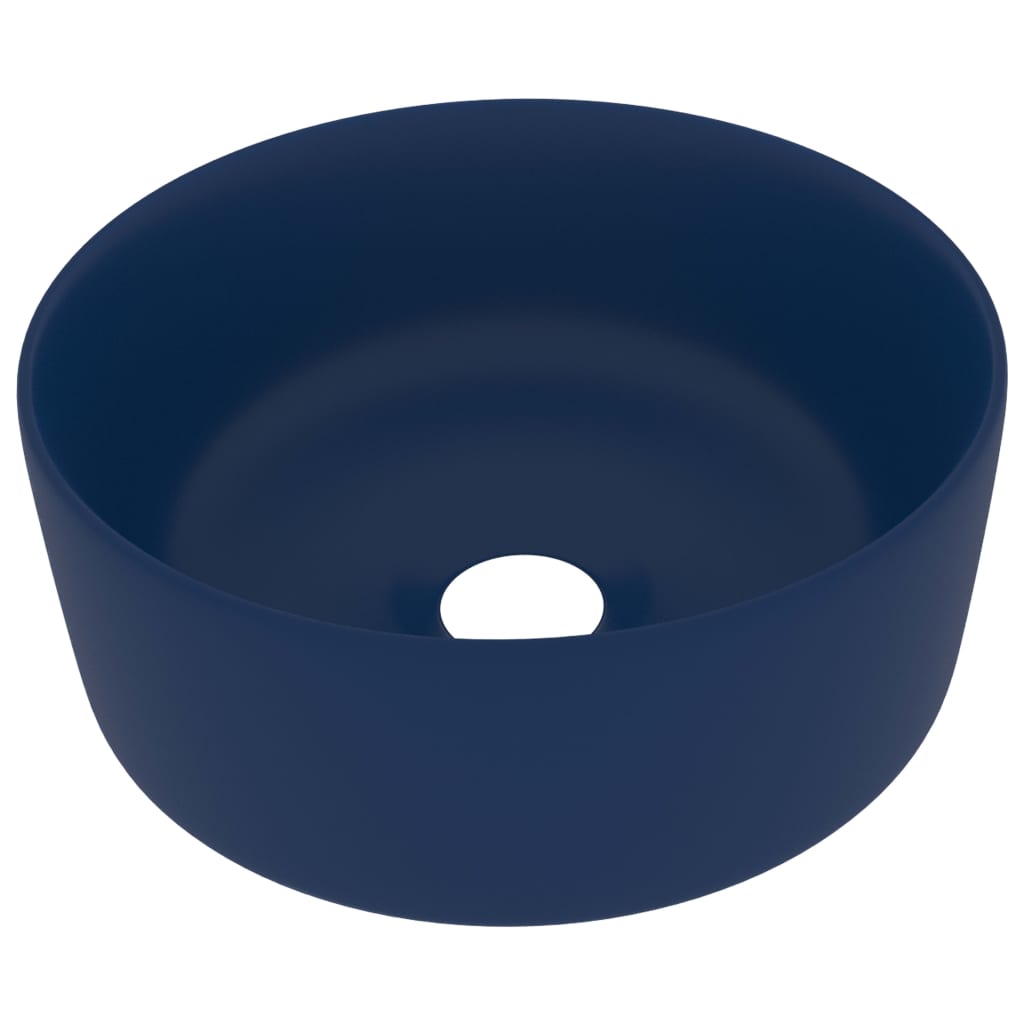 Baderomsvask Luksuriøs rund matt mørkeblå 40x15 cm keramisk