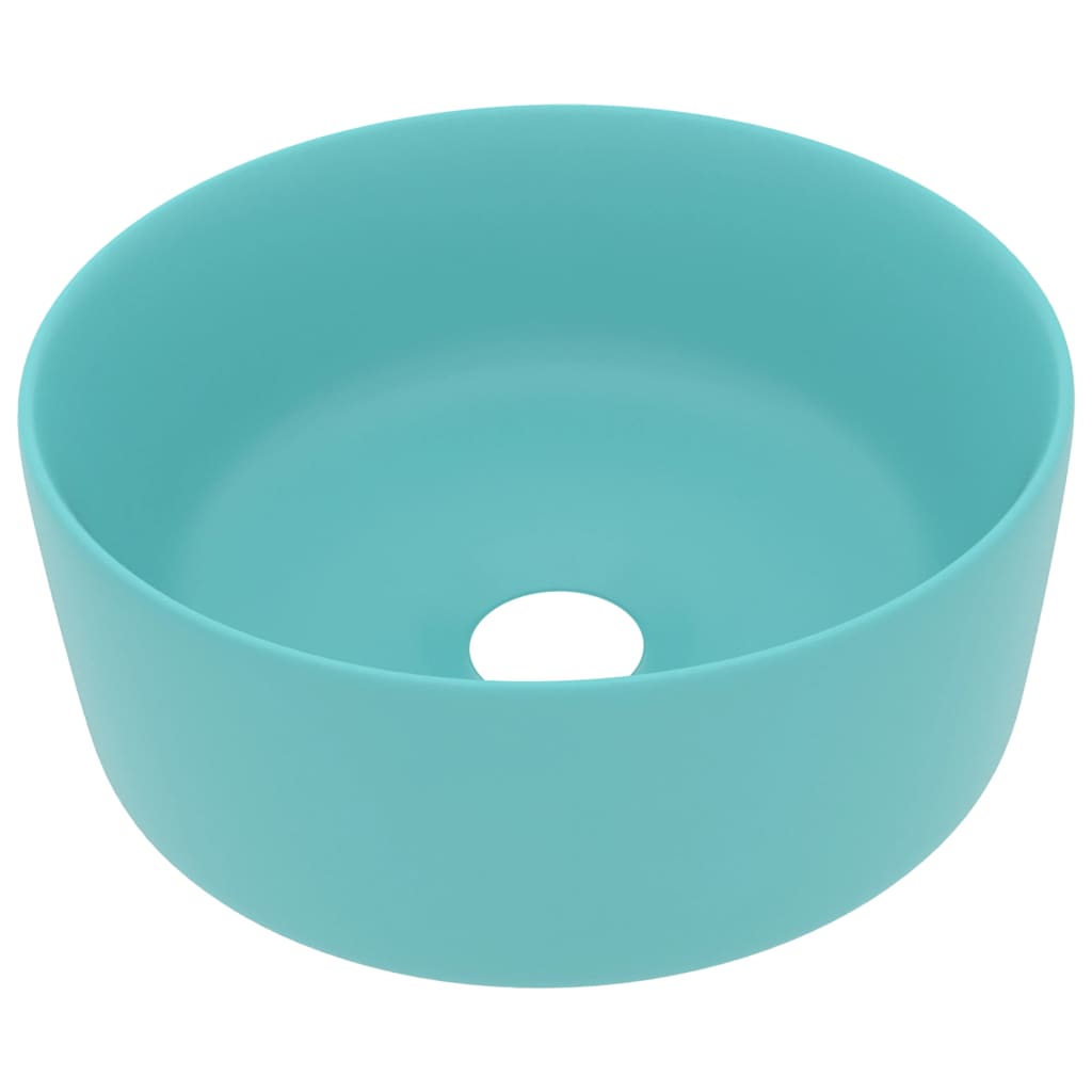 Baderomservant Luksuriøs rund matt lysegrønn 40x15 cm keramisk