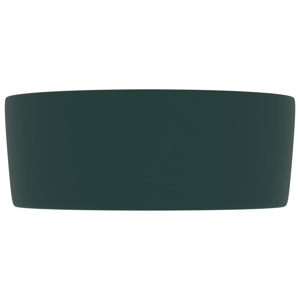 Baderomsvask Luksuriøs rund matt mørkegrønn 40x15 cm keramisk
