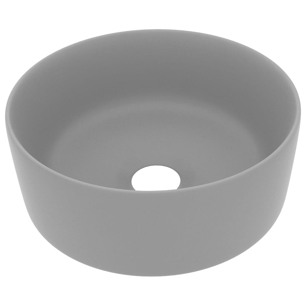 Baderomservant Luksuriøs rund matt lysegrå 40x15 cm keramisk