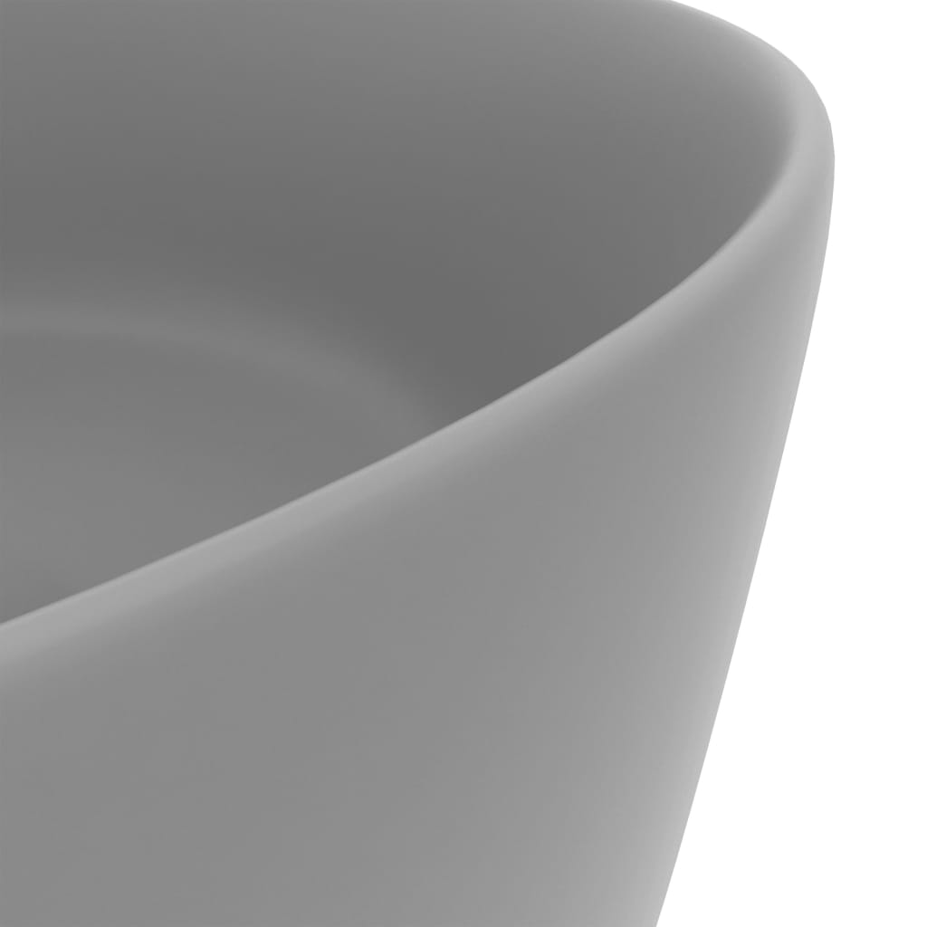 Baderomservant Luksuriøs rund matt lysegrå 40x15 cm keramisk