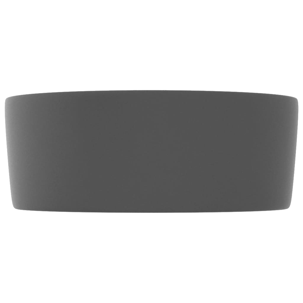 Baderomservant Luksuriøs rund matt mørkegrå 40x15 cm keramisk