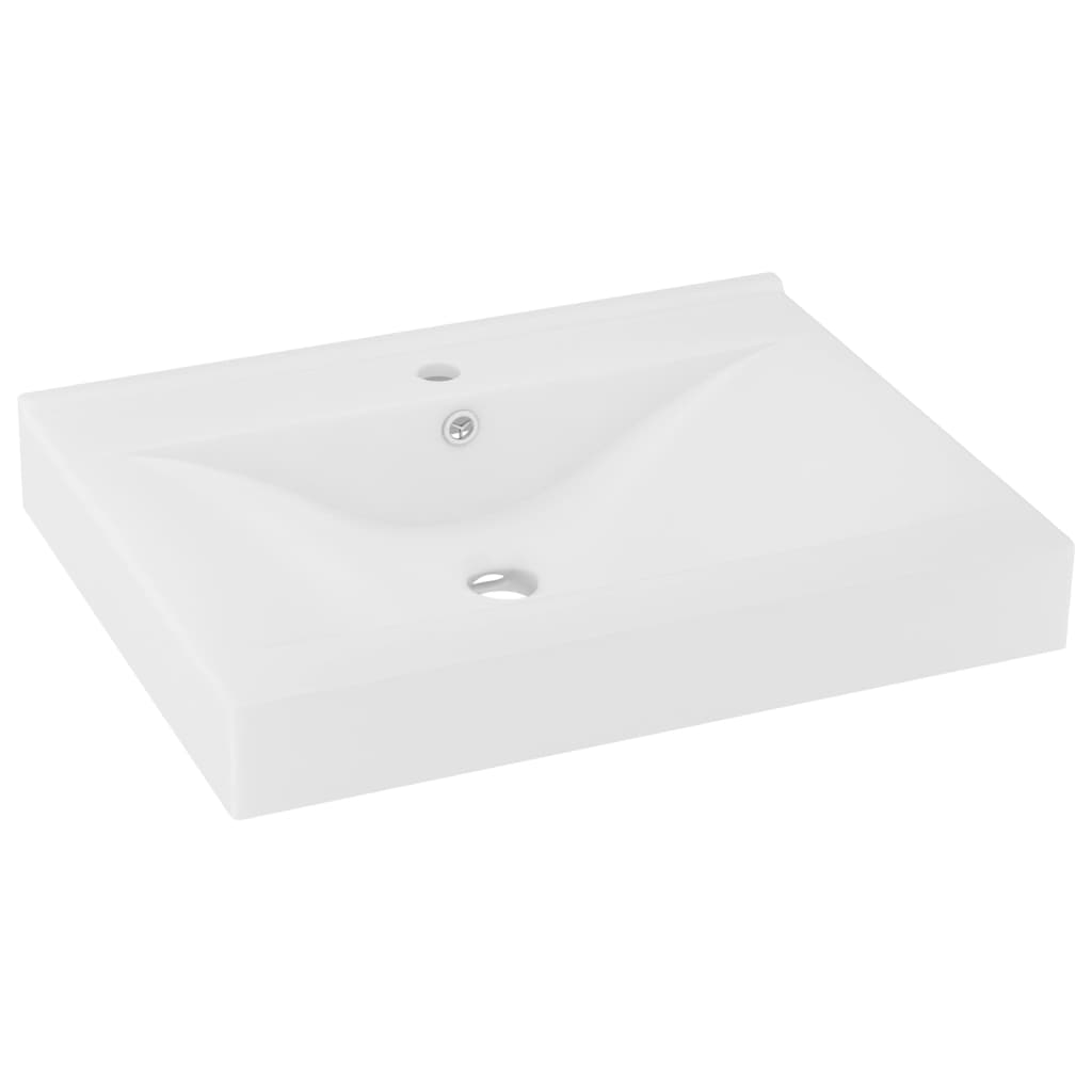Baderomsvask Luksuriøs med kranhull matt Hvit 60x46 cm keramisk