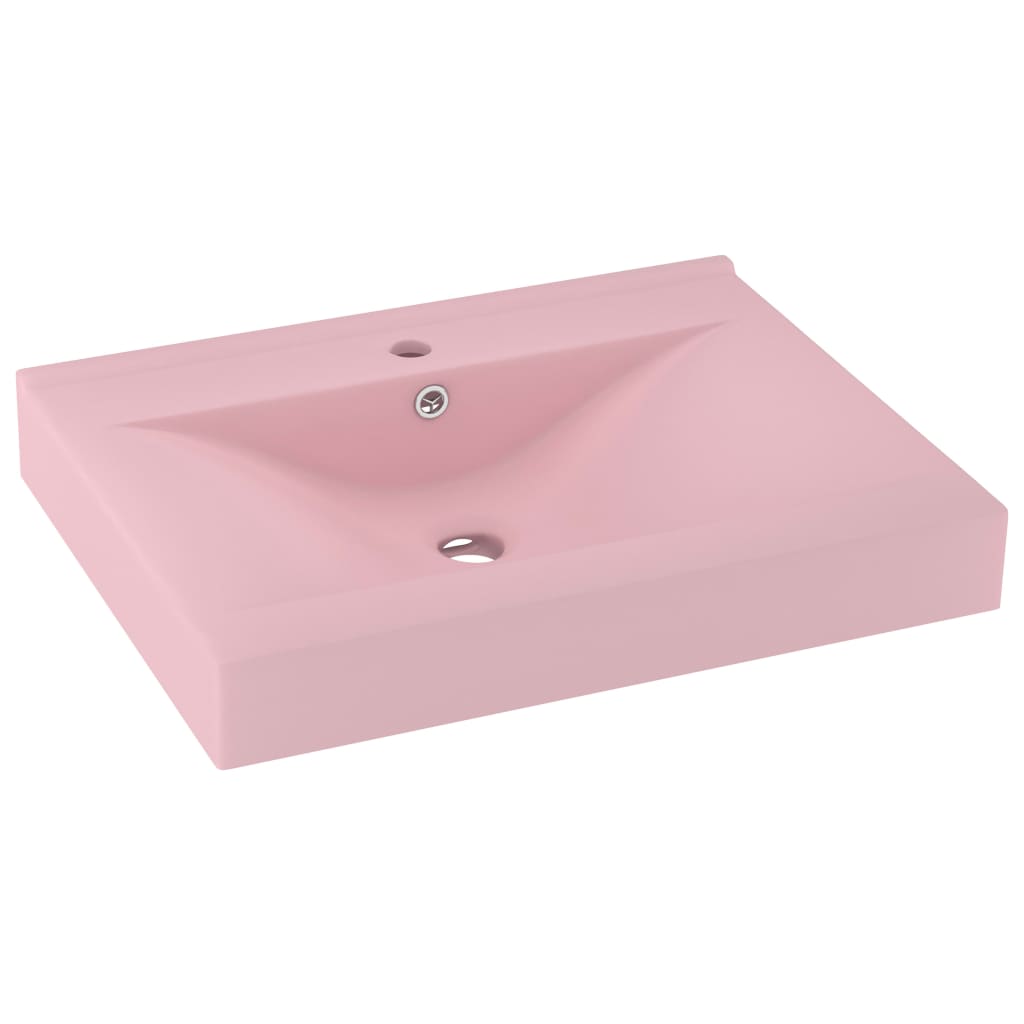 Baderomsvask Luksuriøs med kranhull matt rosa 60x46 cm keramisk