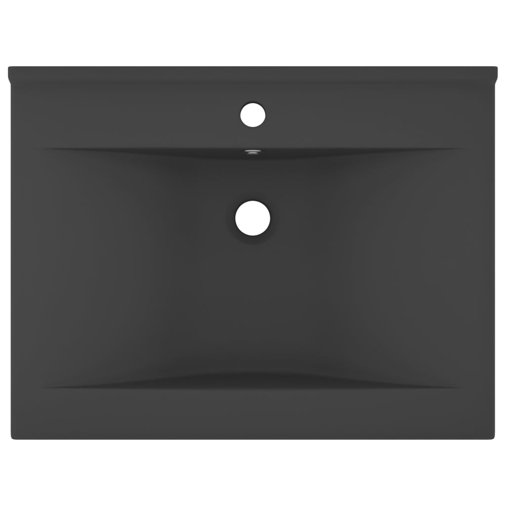 Baderomsvask Luksuriøs med kranhull matt mørkegrå 60x46 cm keramisk