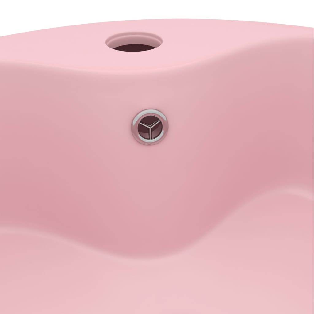 Baderomsvask Luksuriøs med overløp matt rosa 36x13 cm keramisk