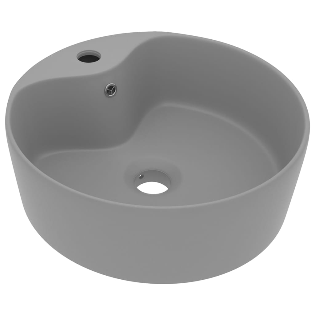 Baderomsvask Luksuriøs med overløp matt lysegrå 36x13 cm keramisk