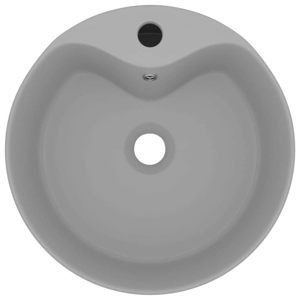 Baderomsvask Luksuriøs med overløp matt lysegrå 36x13 cm keramisk