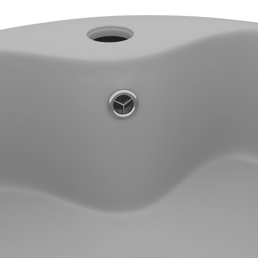 Baderomsvask Luksuriøs med overløp matt lysegrå 36x13 cm keramisk