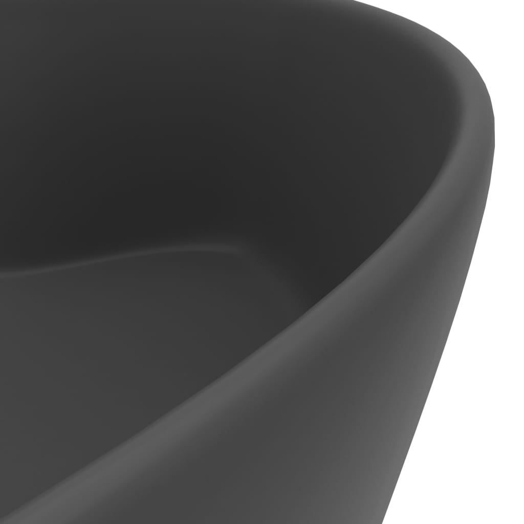 Baderomservant Luksuriøs med overløp matt mørkegrå 36x13 cm keramisk
