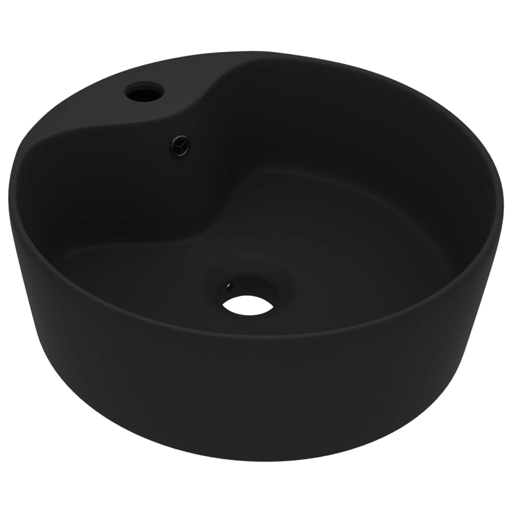 Baderomsvask Luksuriøs med overløp matt Svart 36x13 cm keramisk