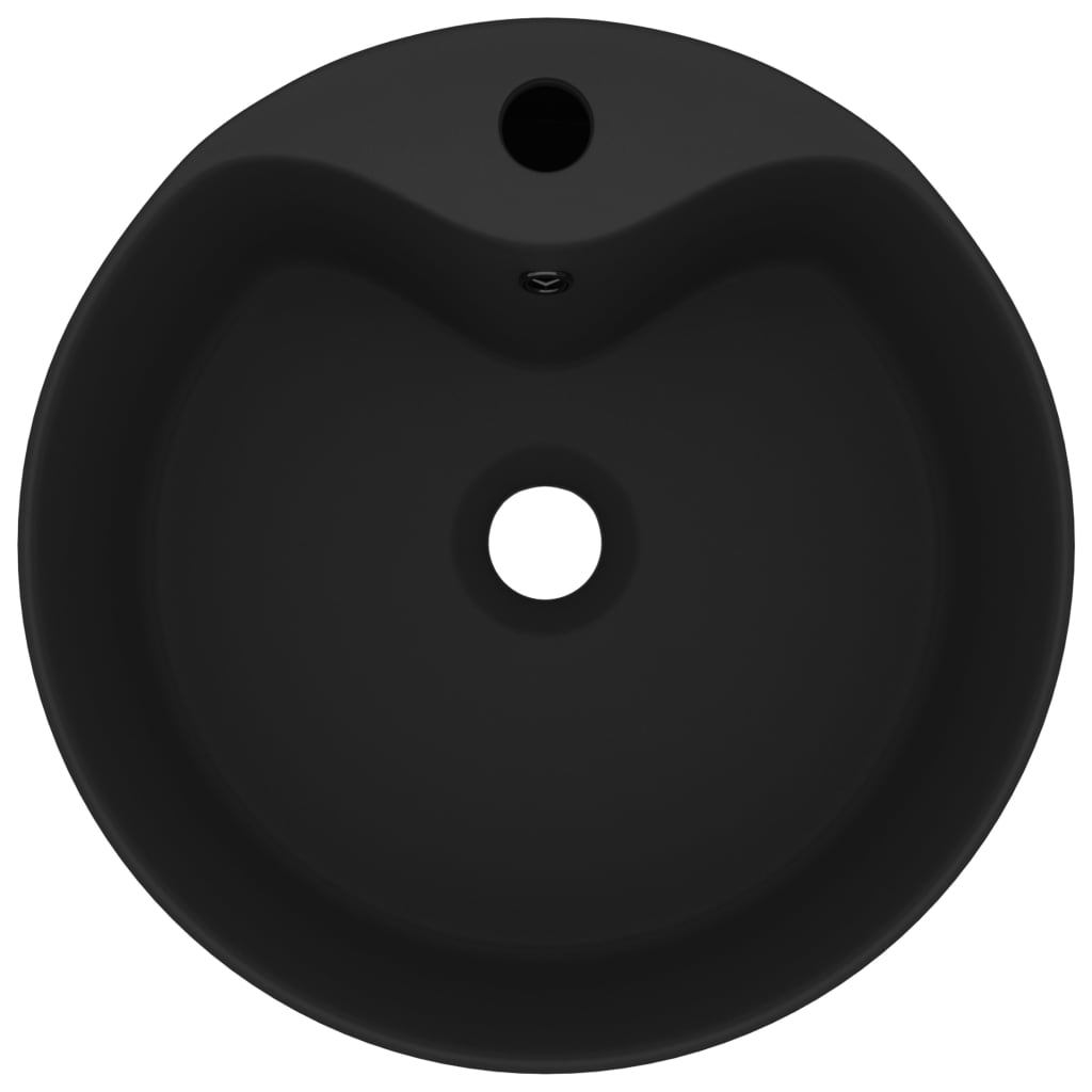 Baderomsvask Luksuriøs med overløp matt Svart 36x13 cm keramisk