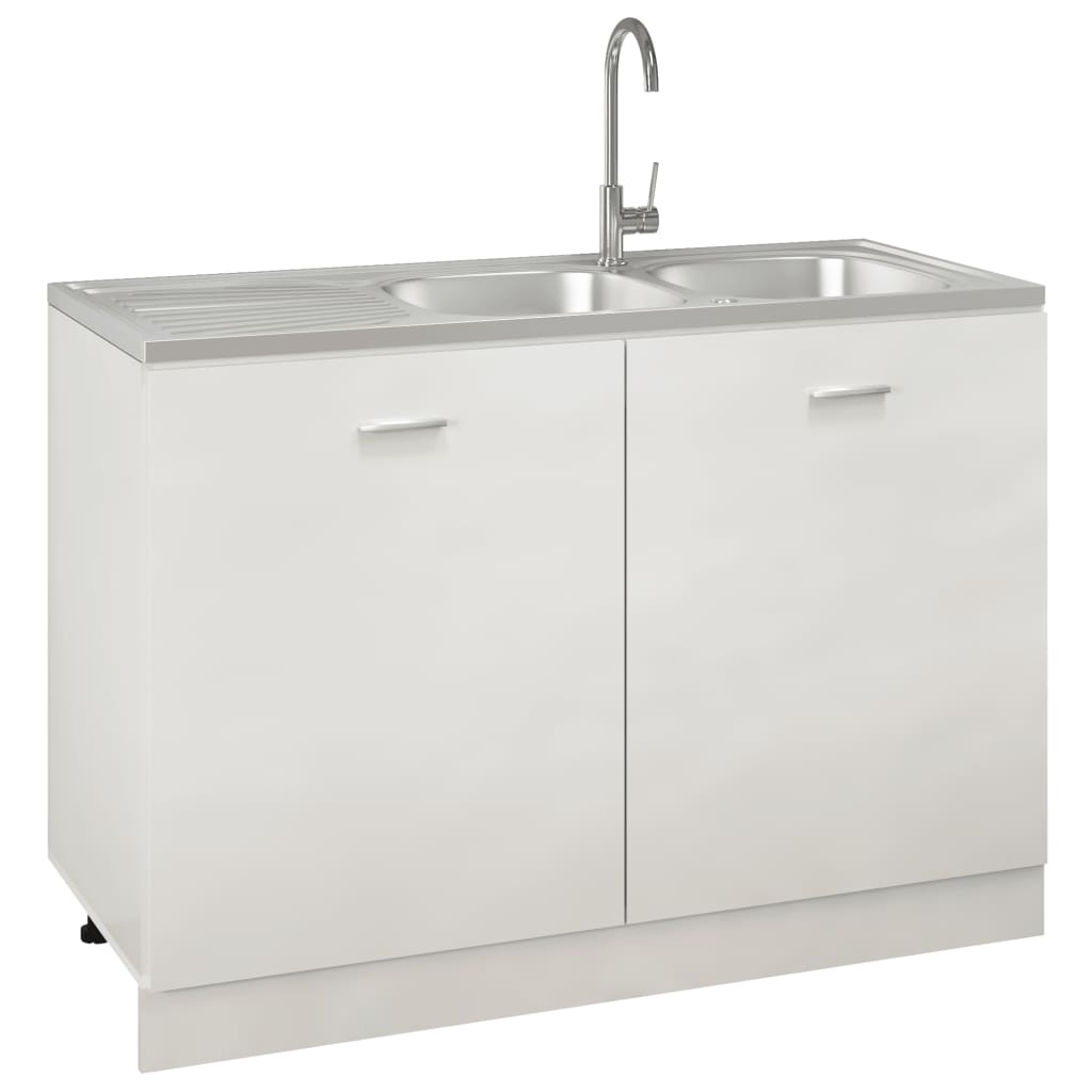 Dobbel kjøkkenvask sølv 1200x500x155 mm rustfritt stål