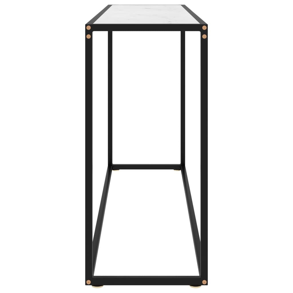Avlastningsbord Konsollbord Hvit 120x35x75 cm herdet glass