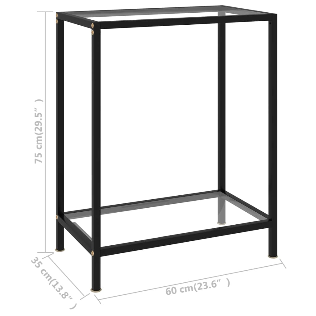 Avlastningsbord Konsollbord DIV. gjennomsiktig 60x35x75 cm herdet glass