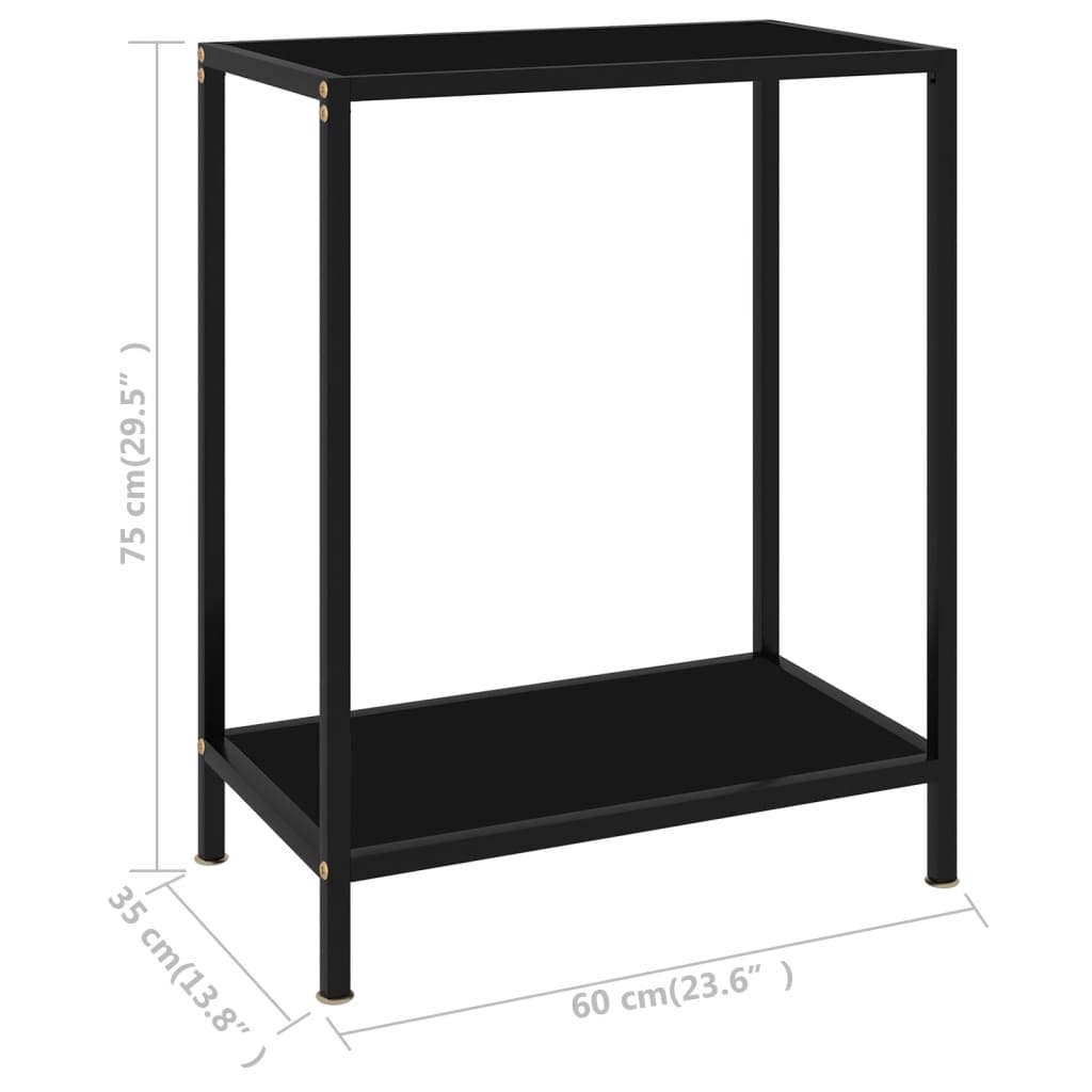 Avlastningsbord Konsollbord DIV.Svart 60x35x75 cm herdet glass