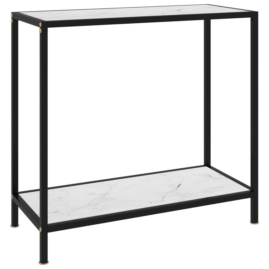 Avlastningsbord Konsollbord Hvit 80x35x75 cm herdet glass