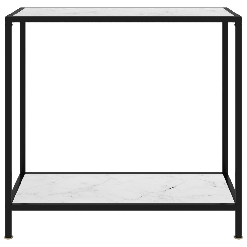 Avlastningsbord Konsollbord Hvit 80x35x75 cm herdet glass