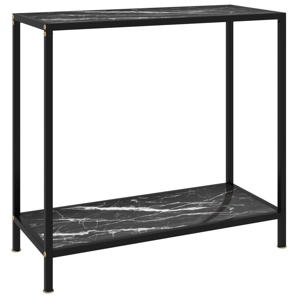 Avlastningsbord Konsollbord Svart 80x35x75 cm herdet glass