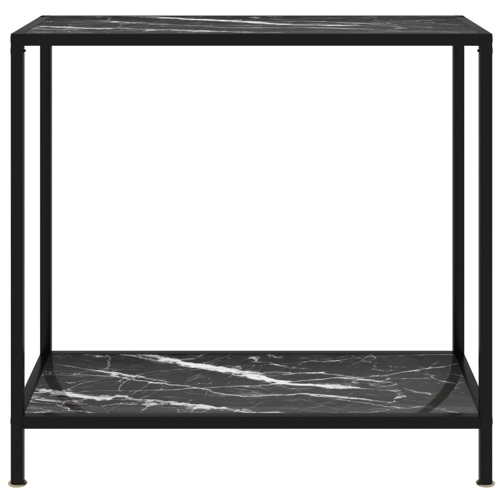 Avlastningsbord Konsollbord Svart 80x35x75 cm herdet glass