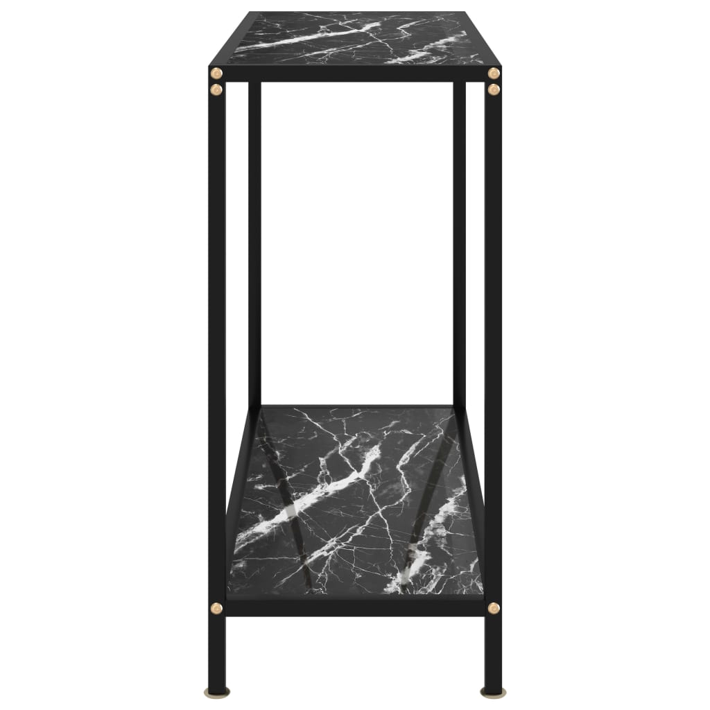 Avlastningsbord Konsollbord Svart 80x35x75 cm herdet glass