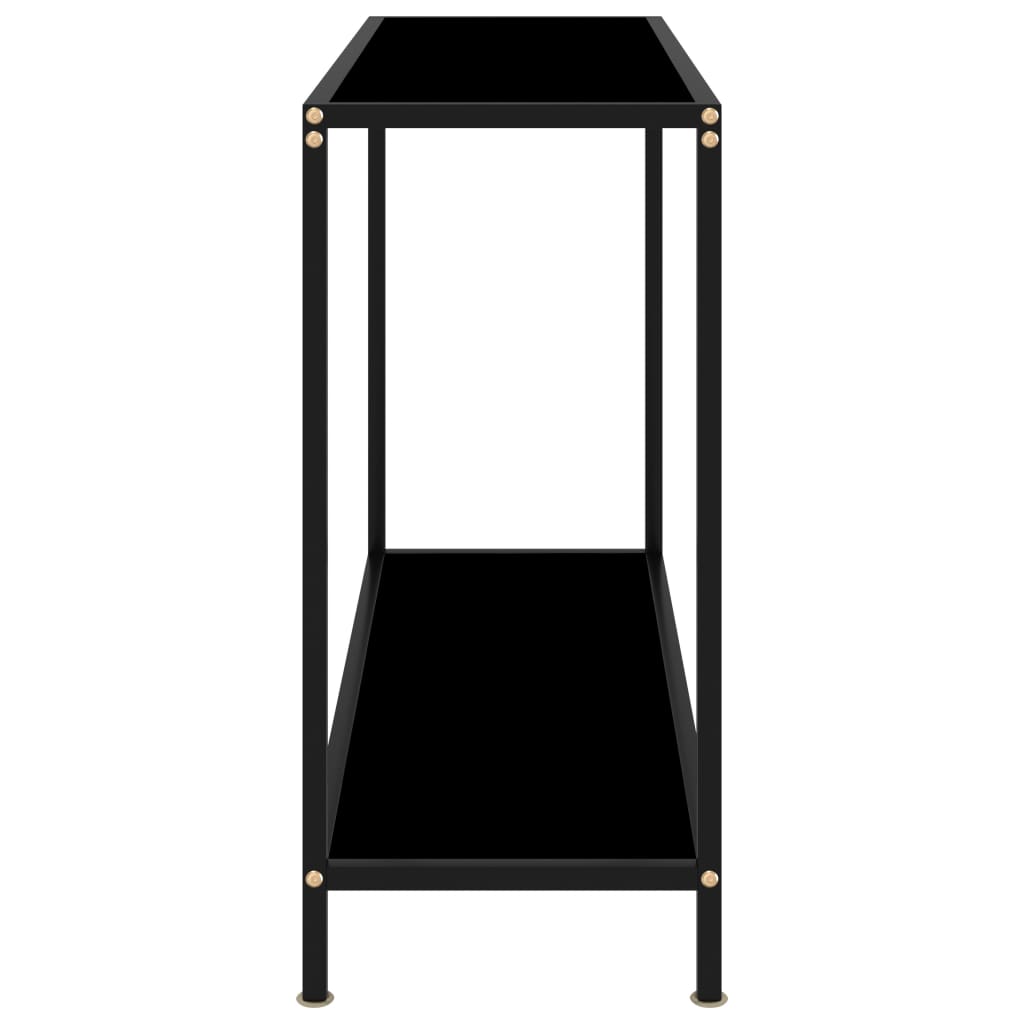 Avlastningsbord Konsollbord Svart 100x35x75 cm herdet glass