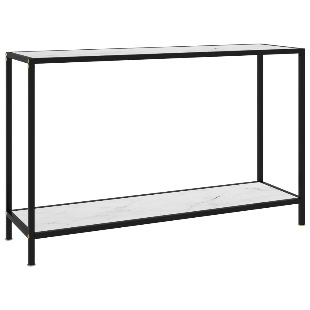 Avlastningsbord Konsollbord Hvit 120x35x75 cm herdet glass