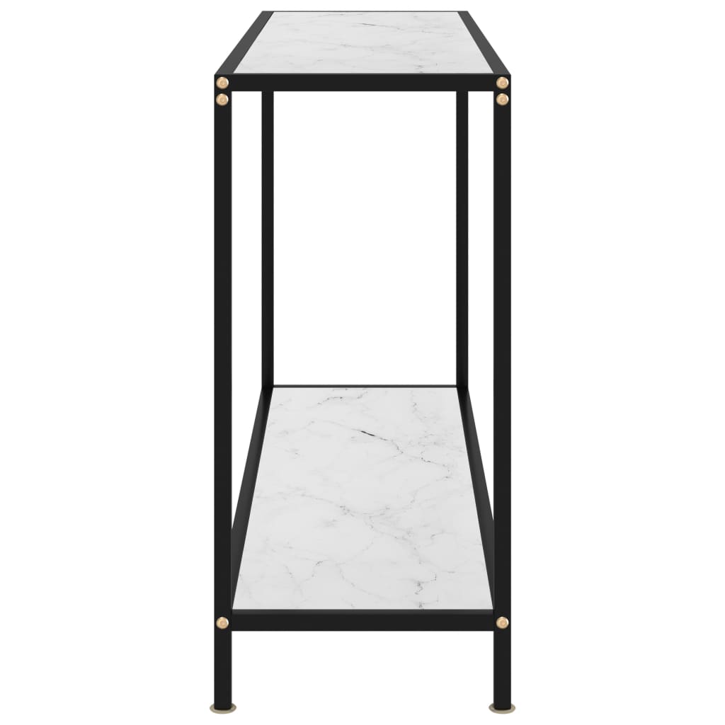 Avlastningsbord Konsollbord Hvit 120x35x75 cm herdet glass