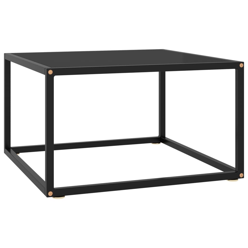Salongbord Sofabord Svart med Svart glass 60x60x35 cm