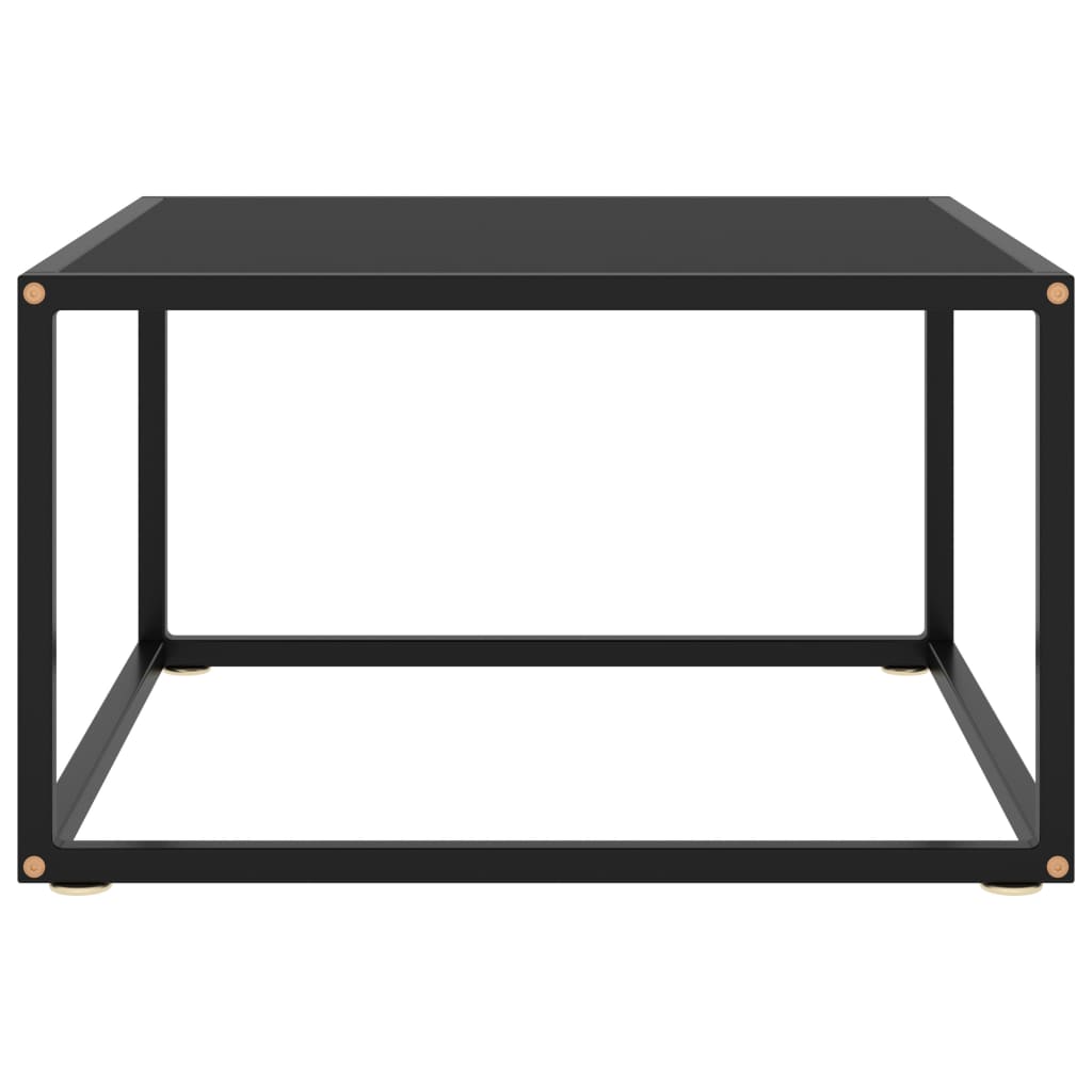Salongbord Sofabord Svart med Svart glass 60x60x35 cm