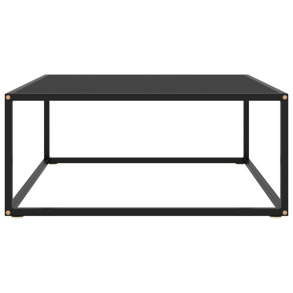 Salongbord Sofabord Svart med Svart glass 80x80x35 cm