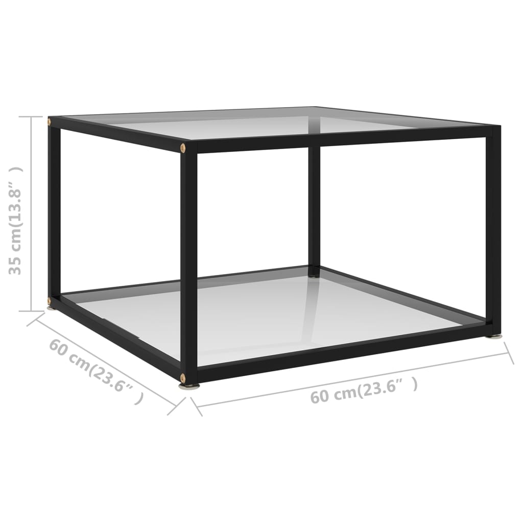 Salongbord Sofabord DIV. gjennomsiktig 60x60x35 cm herdet glass