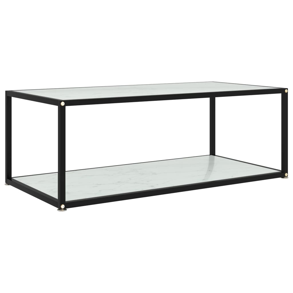 Salongbord Sofabord Hvit 100x50x35 cm herdet glass