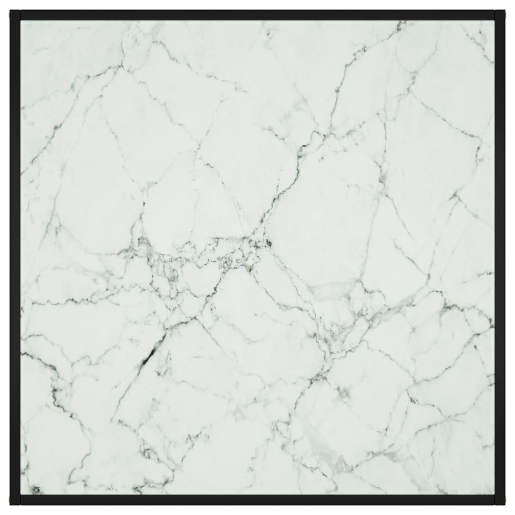 Salongbord Sofabord Svart med hvitt marmorglass 90x90x50 cm