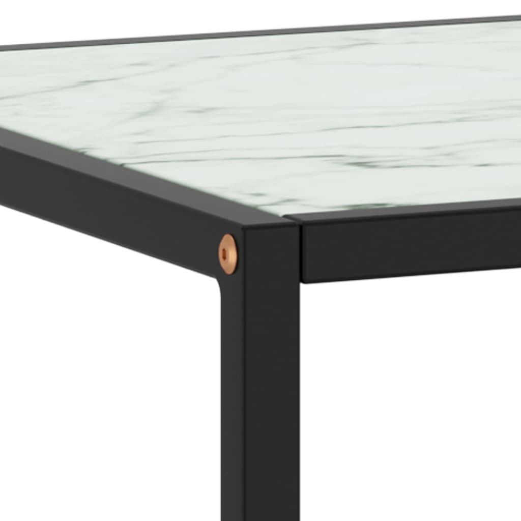 Salongbord Sofabord Svart med hvitt marmorglass 90x90x50 cm