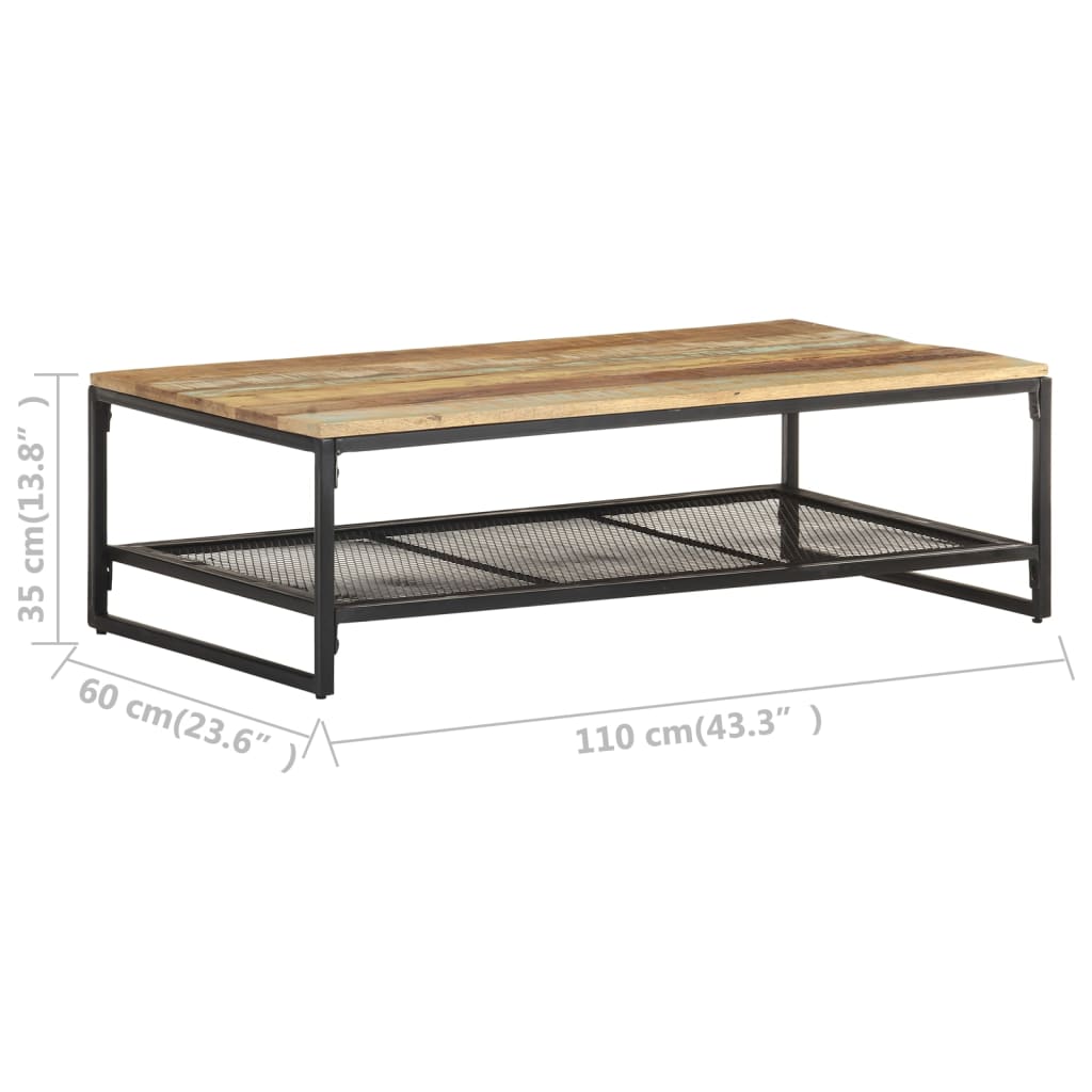 Salongbord Sofabord Tre Gjenvunnet Heltre 110x60x35 cm