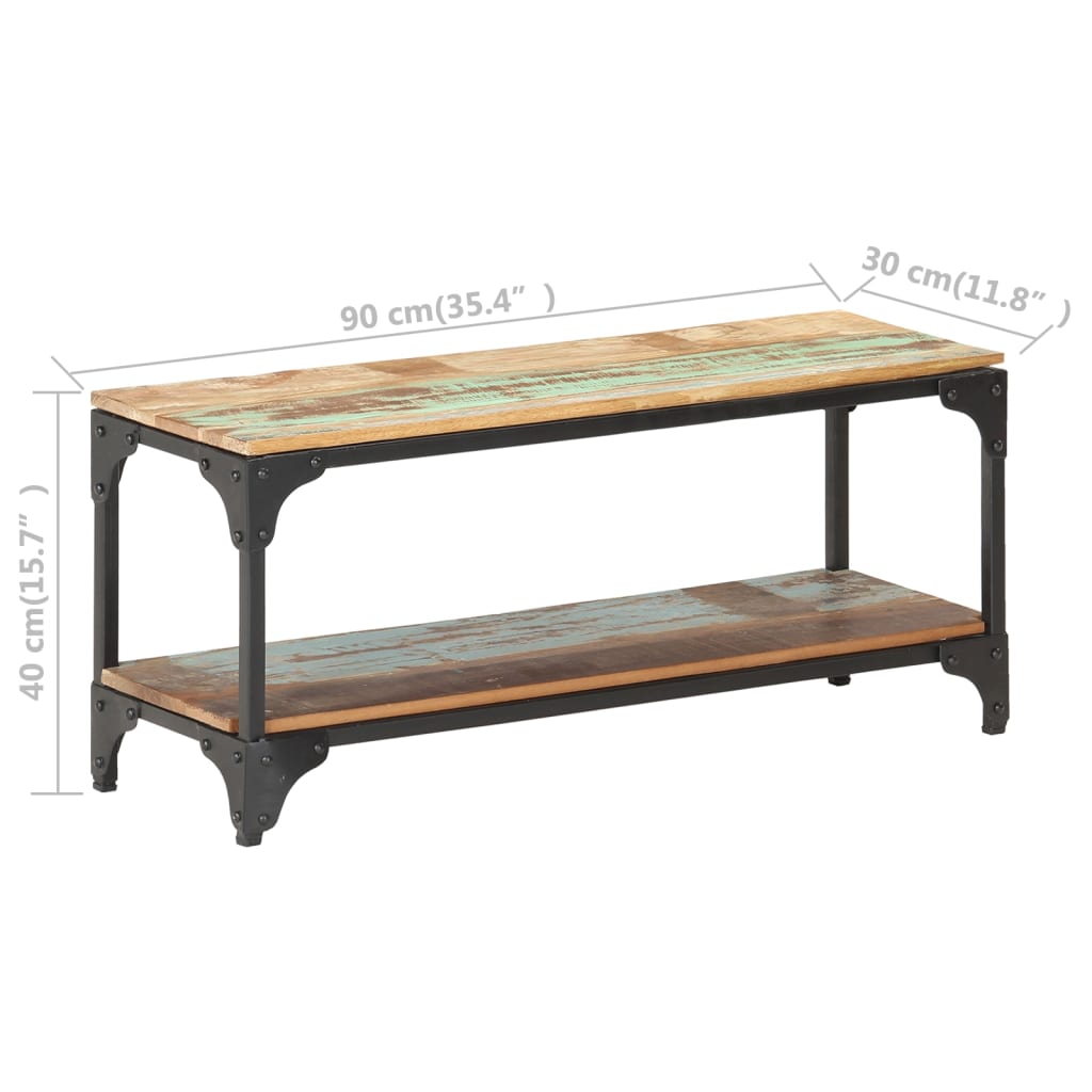 Salongbord Sofabord Tre Gjenvunnet Heltre 90x30x40 cm