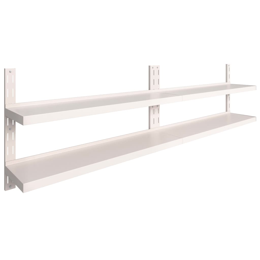 Vegghylle DIV. Flytende vegghyller 2 nivåer 2 stk rustfritt stål 300x30 cm