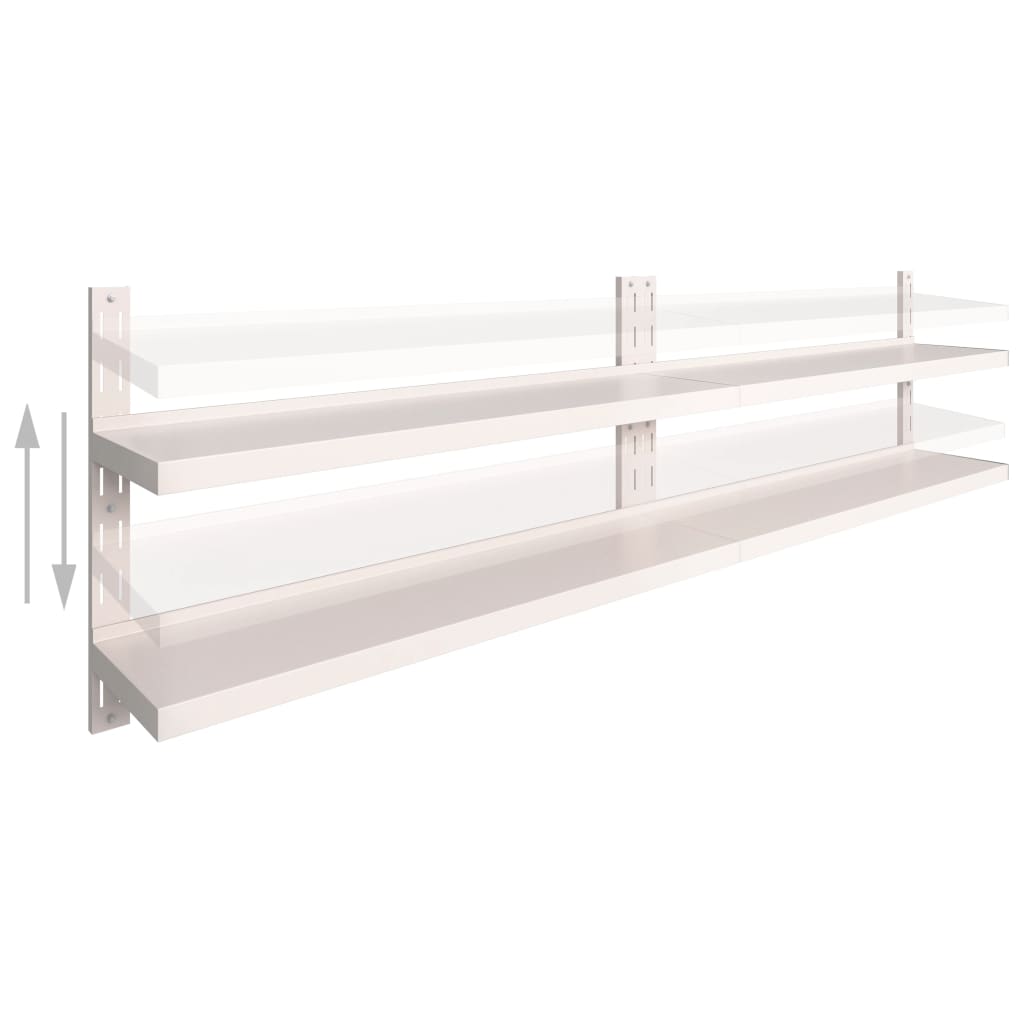 Vegghylle DIV. Flytende vegghyller 2 nivåer 2 stk rustfritt stål 300x30 cm