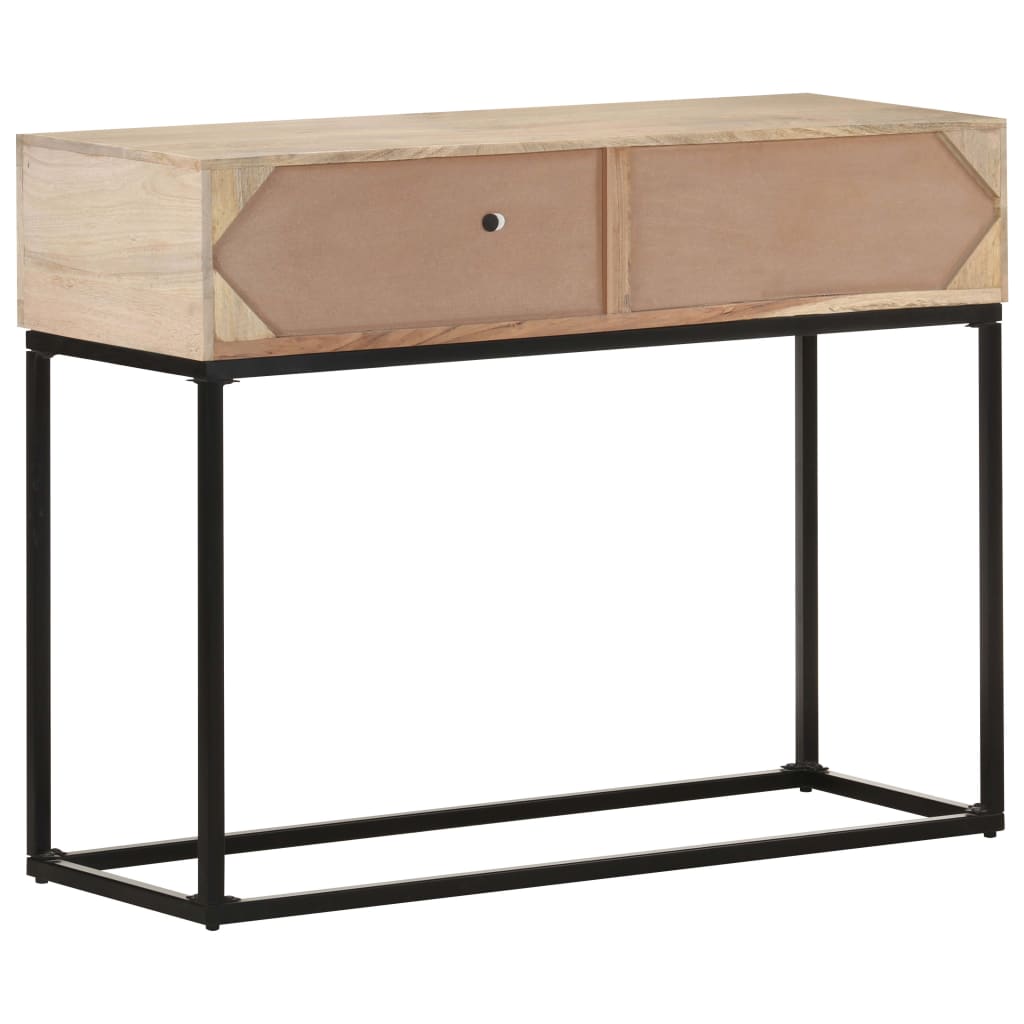 Avlastningsbord Konsollbord Tre 100x35x76 cm heltre mango og naturlig stokk