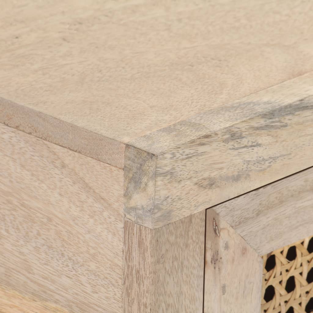 Avlastningsbord Konsollbord Tre 100x35x76 cm heltre mango og naturlig stokk