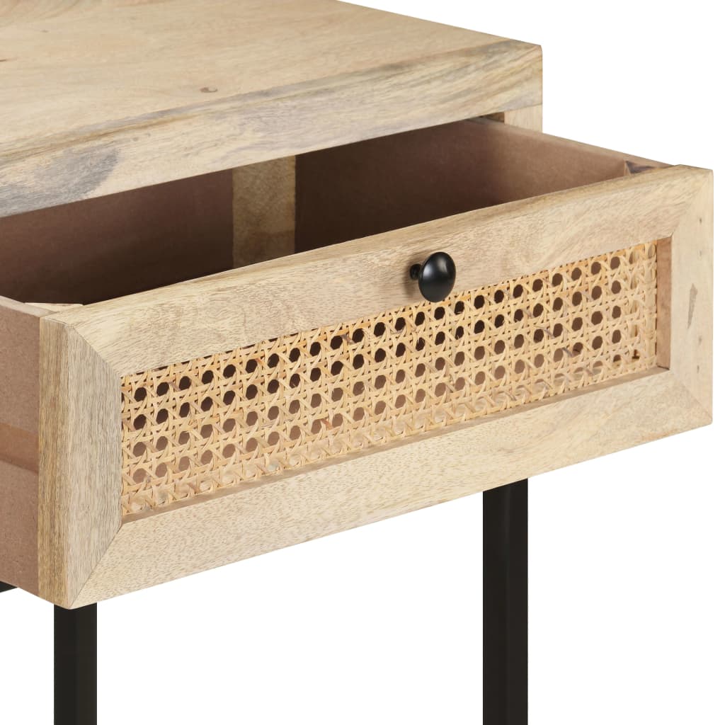 Avlastningsbord Konsollbord Tre 100x35x76 cm heltre mango og naturlig stokk