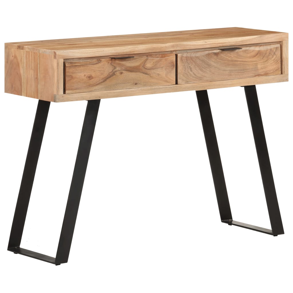 Avlastningsbord Konsollbord Tre 100x35x76 cm heltre akasie med naturlig kant