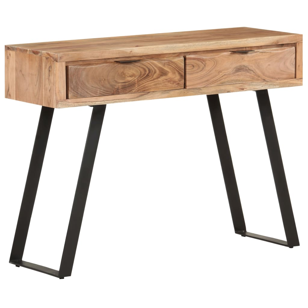 Avlastningsbord Konsollbord Tre 100x35x76 cm heltre akasie med naturlig kant